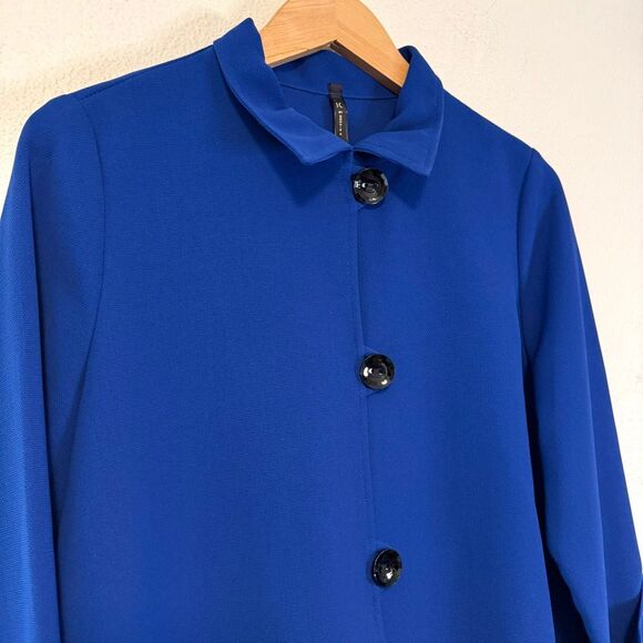 IC by Connie K Cobalt Blue Button Down Jacket Size Large - Picture 2 of 7